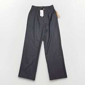 Caara Wide Leg Dress Pants Womens 6 Trousers Dark Gray Twill Pleated High Waist